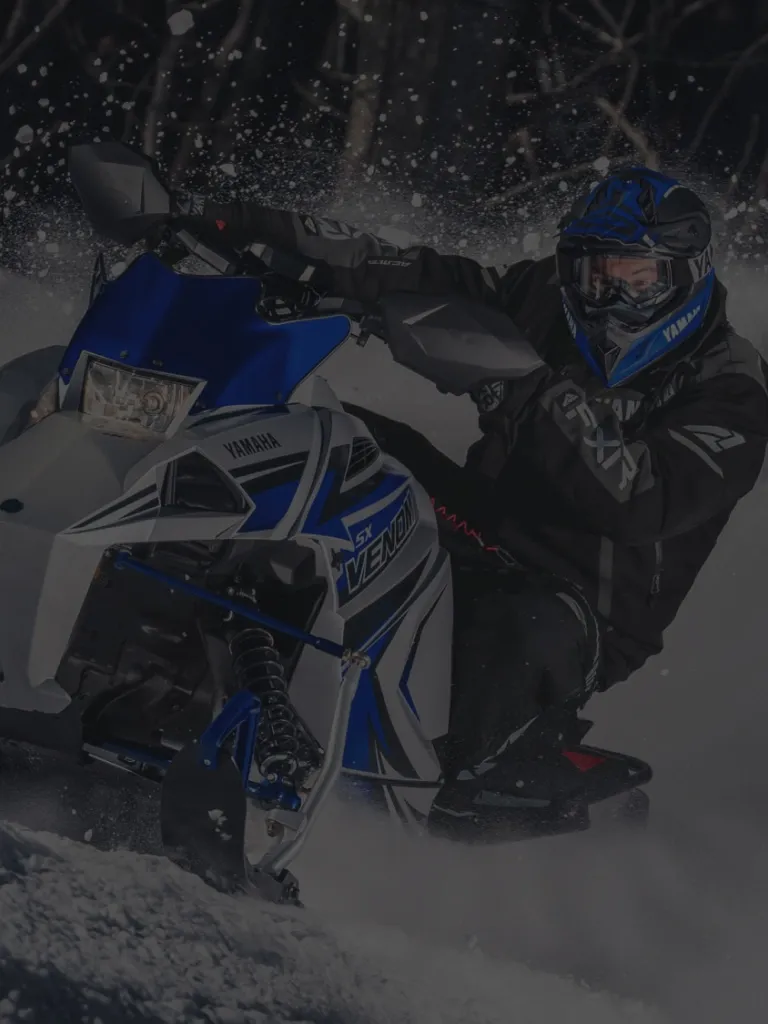 Yamaha snowmobile on snow