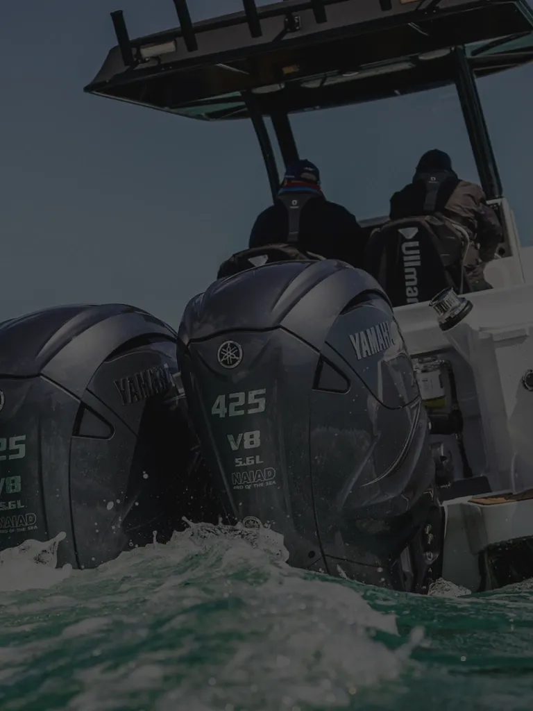 Back of yamaha boat in the sea